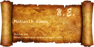 Matusik Emma névjegykártya